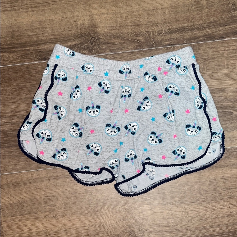 Justice Gray Shorts with Panda and Star Design
